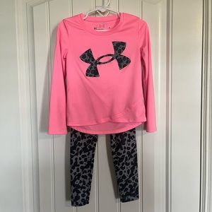 Girls pink and grey cheetah UA